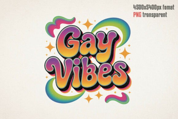 Download Gay Vibes Retro Typography, LGBT PNG - Lgbt png Collection